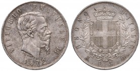 Vittorio Emanuele II (1861-1878) 5 Lire 1872 M - Nomisma 891 AG Minimo colpetto al bordo 

FDC