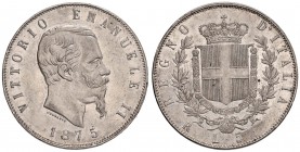 Vittorio Emanuele II (1861-1878) 5 Lire 1875 R - Nomisma 898 AG R piccola

qFDC