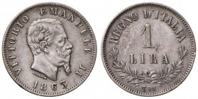 Vittorio Emanuele II (1861-1878) Lira 1863 T valore - Nomisma 918 AG RRR

BB+