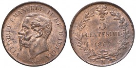 Vittorio Emanuele II (1861-1878) 5 Centesimi 1867 N - Nomisma 958 CU Ex Collezione Demicheli, Varesi 55, lotto 438

SPL+/FDC