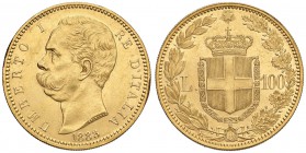 Umberto I (1878-1900) 100 Lire 1883 - Nomisma 972 AU R Limature al ciglio del D/ 

SPL/SPL+