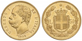 Umberto I (1878-1900) 50 Lire 1884 - Nomisma 975 AU R 

qFDC