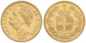 Umberto I (1878-1900) 50 Lire 1888 - Nomisma 976 AU RR Graffietti sulla guancia

qSPL