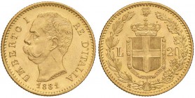 Umberto I (1878-1900) 20 Lire 1881 - Nomisma 980 AU 

SPL+/qFDC