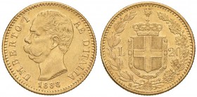 Umberto I (1878-1900) 20 Lire 1888 - Nomisma 986 AU Colpetto al bordo

BB