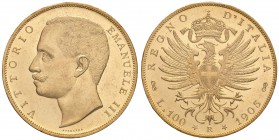 Vittorio Emanuele III (1900-1946) 100 Lire 1905 - Nomisma 1046 AU RR Sigillata FDC da Angelo Bazzoni. Minimi segnetti da contatto al D/, ma esemplare ...