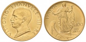 Vittorio Emanuele III (1900-1946) 100 e 50 Lire 1931 A. IX - Nomisma 1055, 1067 AU Lotto di due monete, una minima striatura al D/ del 100 lire

FDC