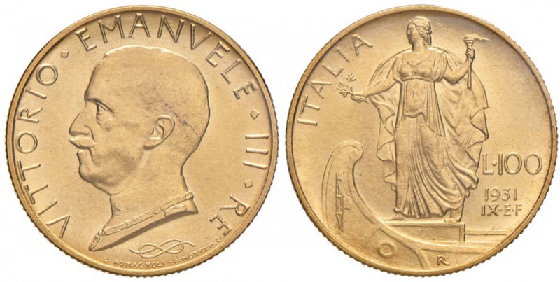 Vittorio Emanuele III (1900-1946) 100 Lire 1931 A. IX - Nomisma 1055 AU Sigillat...