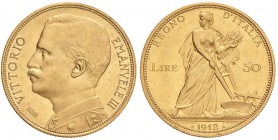Vittorio Emanuele III (1900-1946) 50 Lire 1912 - Nomisma 1063 AU R Minimi graffietti

SPL+