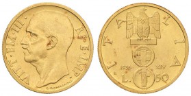 Vittorio Emanuele III (1900-1946) 50 Lire 1936 - Nomisma 1071 AU RRR

FDC