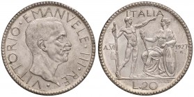 Vittorio Emanuele III (1900-1946) 20 Lire 1927 A. VI - Nomisma 1084 AG Sigillato FDC da Emilio Tevere

FDC