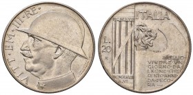 Vittorio Emanuele III (1900-1946) 20 Lire 1928 Elmetto - Nomisma 1093 AG Leggermente lucidato 

SPL