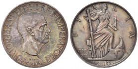 Vittorio Emanuele III (1900-1946) 10 Lire 1937 - Nomisma 1122 AG RRR Tiratura di soli 50 esemplari. Bella patina di vecchia raccolta

FDC