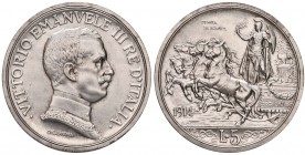 Vittorio Emanuele III (1900-1946) 5 Lire 1914 Prova di stampa - Nomisma P28; P.P. 221 AG (g 25,00) RR

FDC