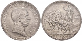 Vittorio Emanuele III (1900-1946) 5 Lire 1914 - Nomisma 1130 AG RR In slab PCGS MS63

FDC