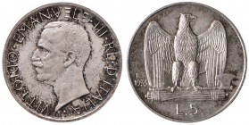 Vittorio Emanuele III (1900-1946) 5 Lire 1935 - Nomisma 1143 AG RRR Tiratura di soli 50 esemplari. Sigillata FDC da Raffaele Negrini

FDC