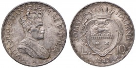 Vittorio Emanuele III (1900-1946) Somalia - 10 e 5 Lire 1925 - Nomisma 1445, 1446 AG R Lotto di due monete in conservazione eccezionale e con splendid...