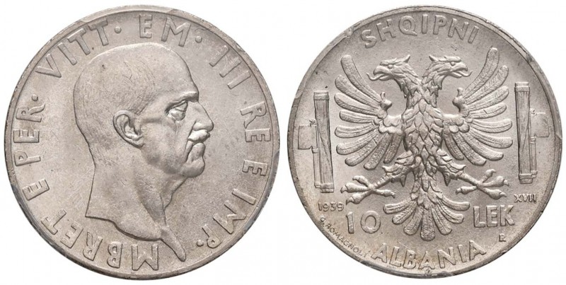 Vittorio Emanuele III (1900-1946) Albania - 10 e 5 Lek 1939 - Nomisma 1447, 1448...
