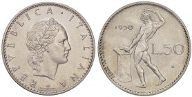 REPUBBLICA ITALIANA 50 Lire 1950 Prova in nichel - P.P. 710 NI RRR Sigillato FDC da Emilio Tevere

FDC