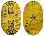 Japan, Manen era, 1860-1867. AV Manen Koban, ND (1860-1867), Edo mint, 3.24g, 20mm x 35mm (KM-C22d; Fr. 17; JNDA 09-23).

Plugged, light cracks on rev...