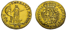 Malta, Emmanuel Pinto, 1741-1773. AV 5 Scudi, 1756, Valletta mint, 3.91g, 20mm (KM254; Fr. 37; Restelli Sammut 54).

Extremely fine or better for issu...