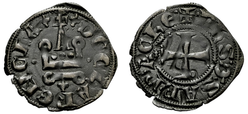 Principality of Achaia, Philippe de Savoy, 1301-1307. Billon Denier tournois, 0....