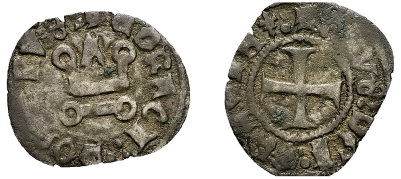 Lordship of Corfu, Philippe de Tarente, 1294-1296/8. Billon Denier tournois, 0.5...