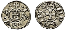 Italy, Republic of Genoa, 1139-1339. AR Denaro, 0.61g, 16mm (Biaggi 835; MIR 16).

Sharply struck with minor deposits, good very fine.