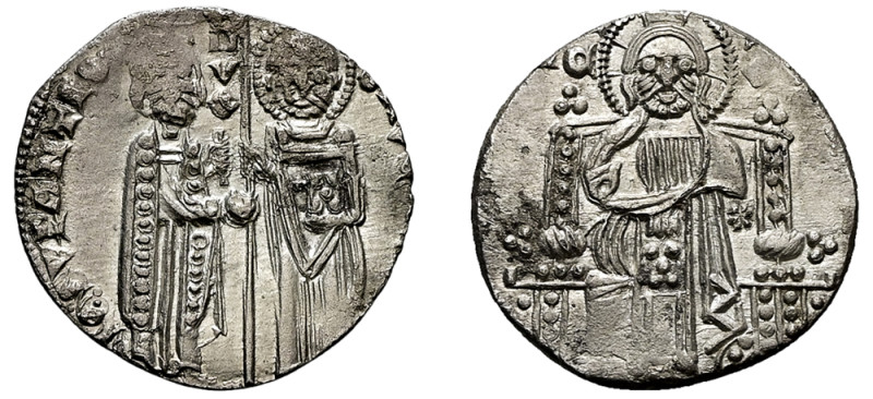 Italy, Republic of Venice, Giovanni Soranzo, 1312-1328. AR Grosso, 1.69g, 19mm (...