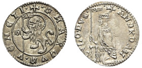 Italy, Republic of Venice, Andrea Dandolo, 1343-1354. AR Soldino, Nuovo tipo, massaro s, 0.54g, 15mm (Paolucci p.29, 5).

Sharply struck and a lustrou...