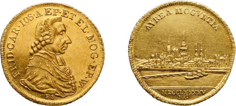 Mainz, Erzbistum. Dukat (3.47g) 1795, Friedrich Joseph von Erthal. Av: Brustbild...