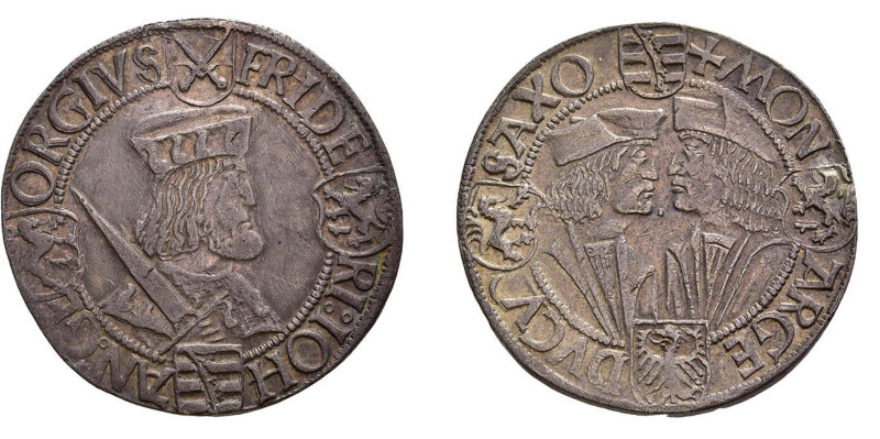 Sachsen, Kurfürstentum. Taler o.J., Friedrich III. der Weise, Johann und Georg, ...