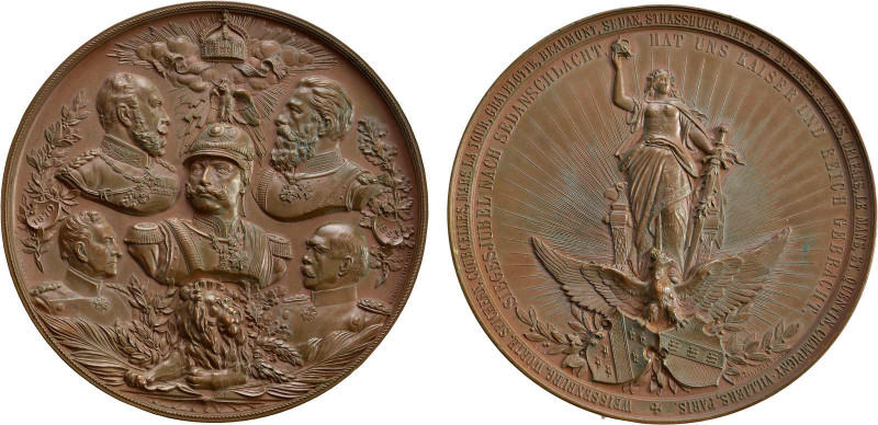 Brandenburg-Preussen, Wilhelm II., Bronzemedaille (ca. 100mm, 307,29g), 1895, vo...