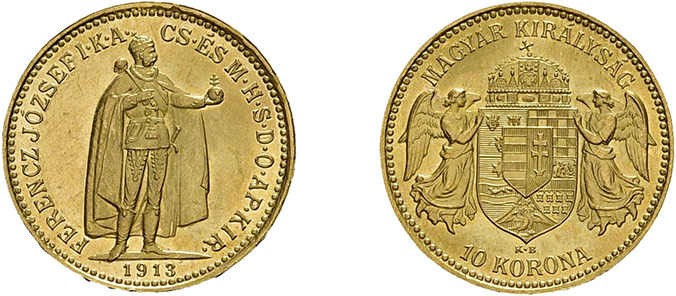 10 Kronen 1913, Franz Joseph I. Fb. 252, Huszár 2200, feine Kratzer, vorzüglich ...