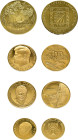 ISRAEL, Lot von drei Goldmedaillen. Enthalten: Eine Goldmedaille auf Moshe Dayan (17,37g), eine Goldmedaille auf David Ben Gurion (7,93g) und eine wei...