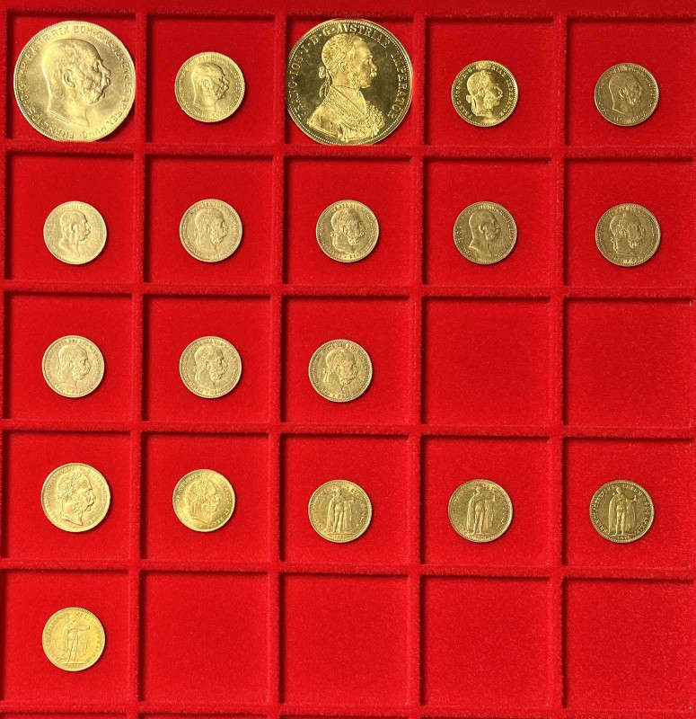 ÖSTERREICH / UNGARN, Lot von 19 Goldmünzen aus dem Zeitraum 1892-1915. Dabei: Ös...