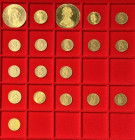 ÖSTERREICH / UNGARN, Lot von 19 Goldmünzen aus dem Zeitraum 1892-1915. Dabei: Österreich 100 Kronen 1915, 20 Kronen 1915, 9 x 10 Kronen 1896-1909, 4 D...
