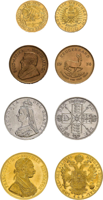 ÖSTERREICH, Sammlung von Umlauf, Silber und Goldmünzen des 20. Jh. Dabei: 4 Duka...