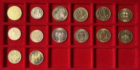EUROPA, Lot von 14 Goldmünzen. Enthalten sind: Belgien 20 Francs 1865 Leopold (ss+), Dänemark 10 Kronen 1900 Christian IX. (vz-st), 20 Kronen 1890 Chr...