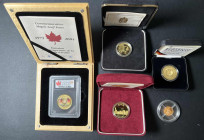 ALLE WELT, Sammlung von 151 Goldmünzen und Goldmedaillen. Enthalten sind u.a.: Deutschland 100 Euro 2002 A, Hongkong 1000 Dollars 1997, Kanada 50 Doll...