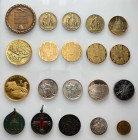 ALLE WELT, Lot von u.a. 6 Goldmedaillen und 7 Goldmünzen. Dabei: Schweiz 4 x Goldmedaille 500 Jahre Kaufmännische Corporation Sankt Gallen (1466-1966)...