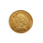 LOUIS XV
Louis d’or aux écus ovales et au buste habillé
A/ LUD XV D G FR ET NAV REX
R/ CHRS REGN VINC IMPER
1726 A
Point sous le D
Or
8,15 gr

Clairan...