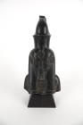 Buste de la Déesse Nephthys à la double couronnes avec inscriptions hiéroglyphiques sur le pilier dorsal 
Basalte de belle qualité
Travail ancien de s...