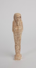Oushebti filiforme inscrit sur 9 lignes et colonnes dorsales
Faience silicieuse blanche
13,5 cm

Travail moderne dans le goût de la Basse Epoque

Expe...