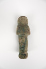 Chaouabti en fritte bleue inscrite 
IIIe période intermédiaire 
Restaurations 
Hauteur : 12,5 cm

Provenance : ancienne vente Drouot, expert Antoine T...