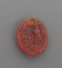 Belle intaille représentant la déesse Athéna accostée d’une inscription lue ΠOΛY BIOY
Agate
Petit éclat en bordure
1,2 cm

Période romaine

Expert : F...