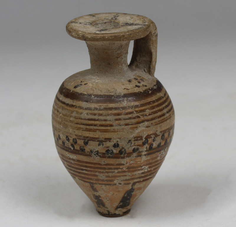 ITEM: Piriform aryballos
 MATERIAL: Pottery
 CULTURE: Greek, Proto-Corinthian...