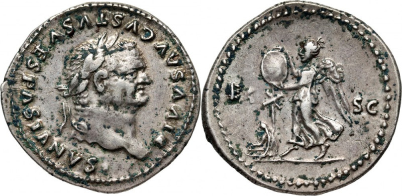 Roman Empire, Titus 79-81, Denar, Rome Weight 3,57 g, 20 mm.&nbsp;A coin from th...