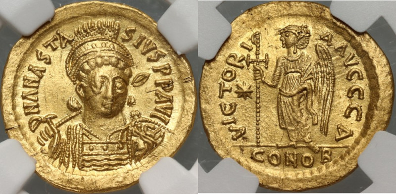 Byzantine Empire, Anastasius I 491-518, Solidus, Constantinople Gold, 4,46 g, 20...