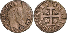 s/d. Carlos I. Nápoles. 3 caballos. (Vti. 258) (MIR. 153). 3,82 g. BC+/MBC-.